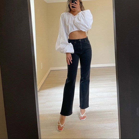 KHAITE Denim - Khaite Vivian Black Flare Crop Denim 26 NWT